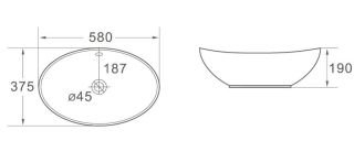 Раковина накладная SantiLine SL-1021 58см белый